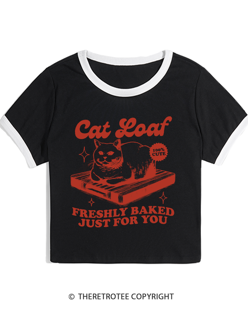 TheRetroTee Cat Loaf 2010s Women's Ringer T-shirt