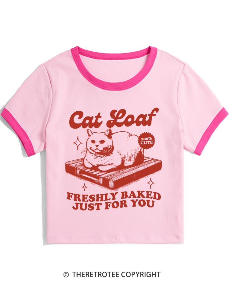 TheRetroTee Cat Loaf 2010s Women's Ringer T-shirt