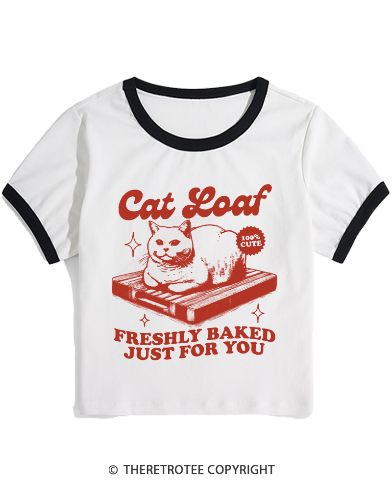 TheRetroTee Cat Loaf 2010s Women's Ringer T-shirt