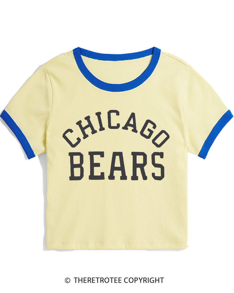 TheRetroTee Chicago Bears Classic Women's Ringer T-shirt