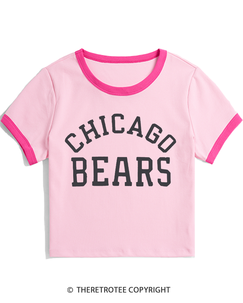 TheRetroTee Chicago Bears Classic Women's Ringer T-shirt