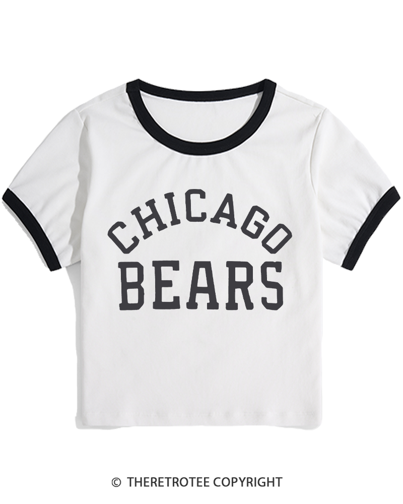 TheRetroTee Chicago Bears Classic Women's Ringer T-shirt