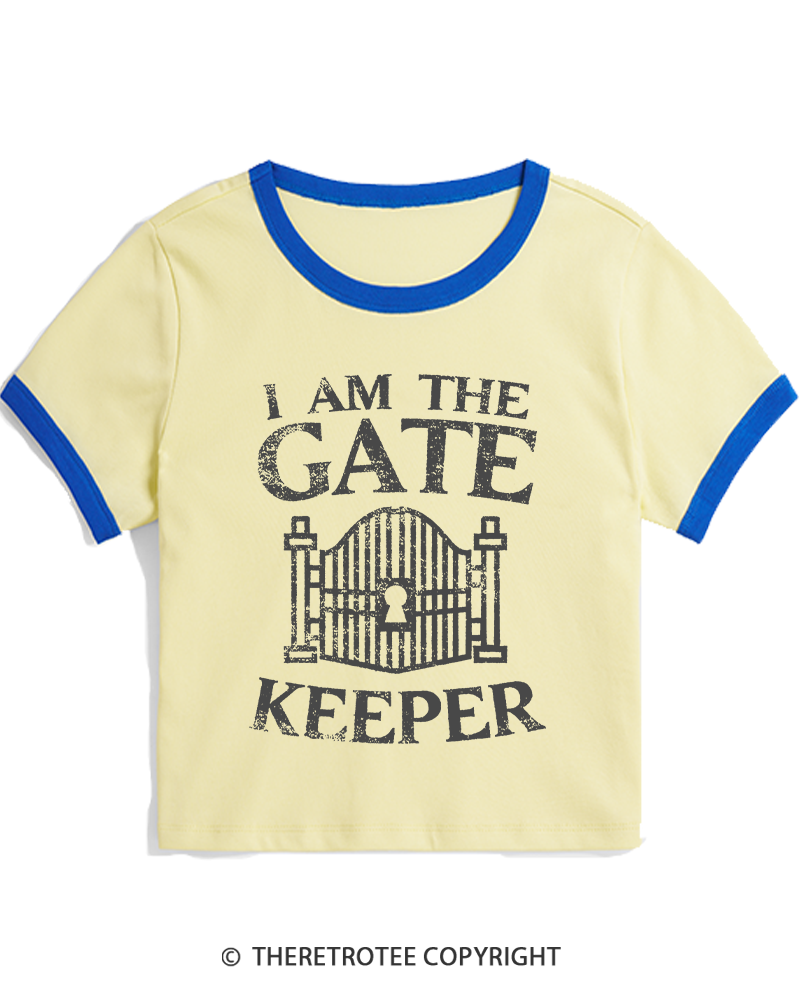 TheRetroTee I Am The Gatekeeper 1980s Women's Ringer T-shirt