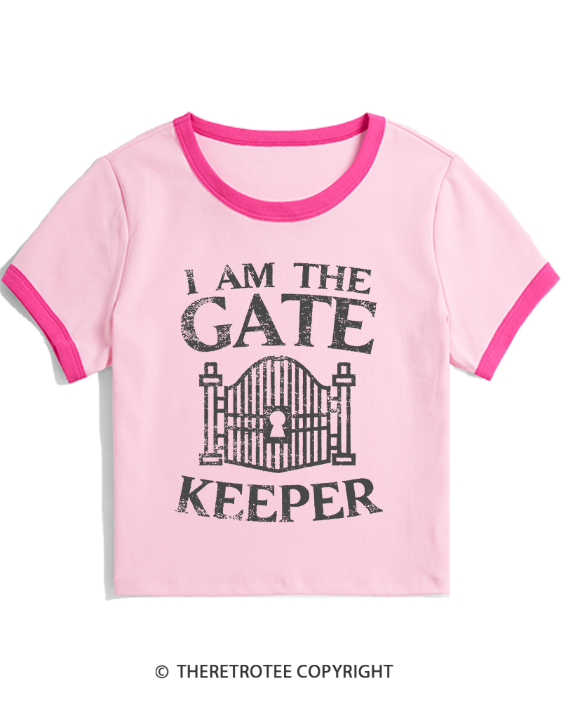 TheRetroTee I Am The Gatekeeper 1980s Women's Ringer T-shirt