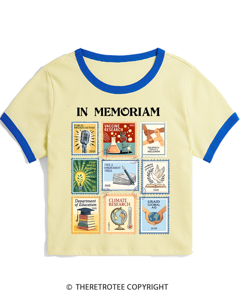 TheRetroTee In Memoriam Women's Ringer T-shirt