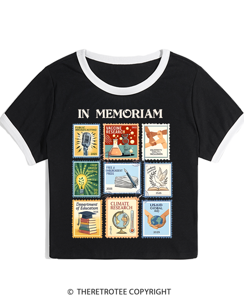 TheRetroTee In Memoriam Women's Ringer T-shirt