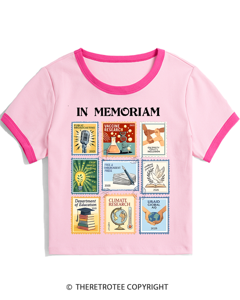 TheRetroTee In Memoriam Women's Ringer T-shirt