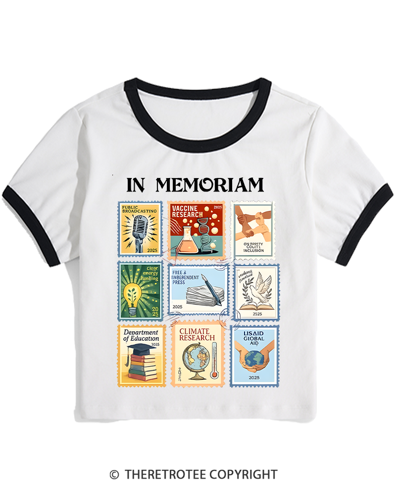 TheRetroTee In Memoriam Women's Ringer T-shirt