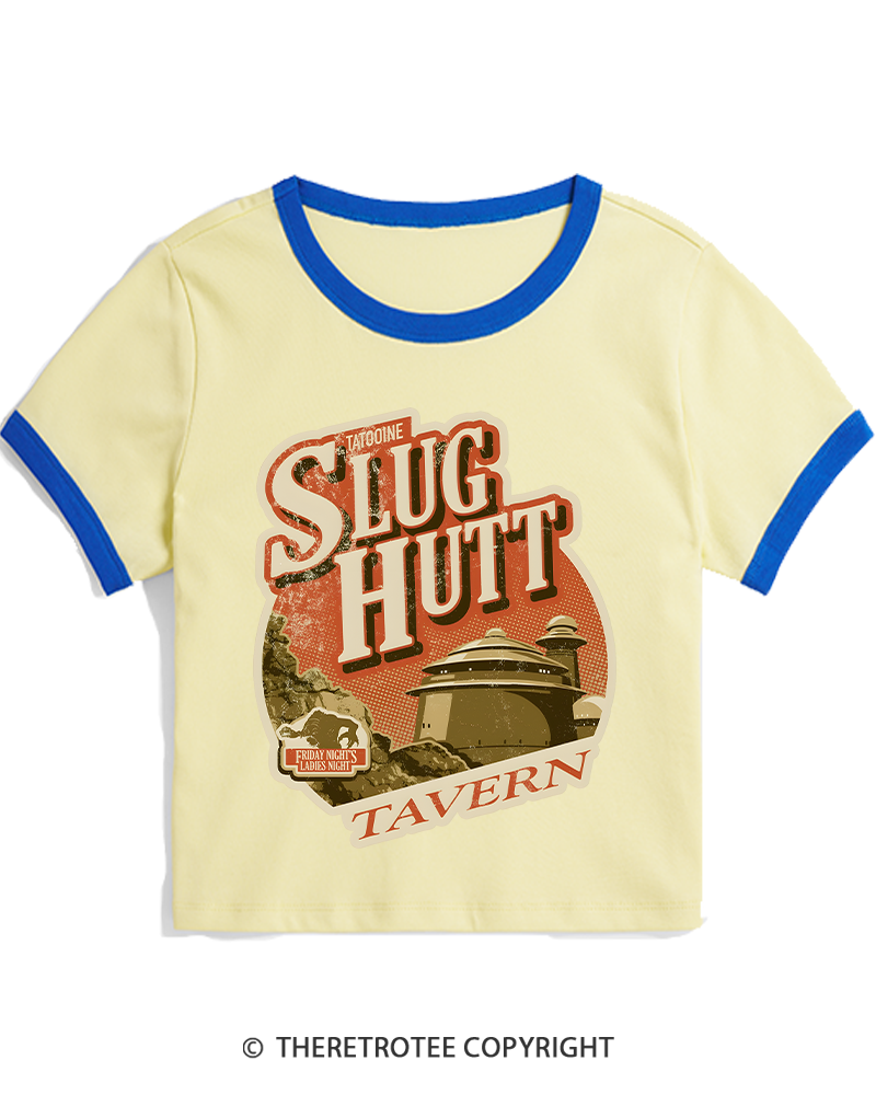 TheRetroTee Slug Hutt 1970s Women's Ringer T-shirt