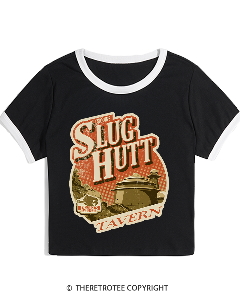 TheRetroTee Slug Hutt 1970s Women's Ringer T-shirt
