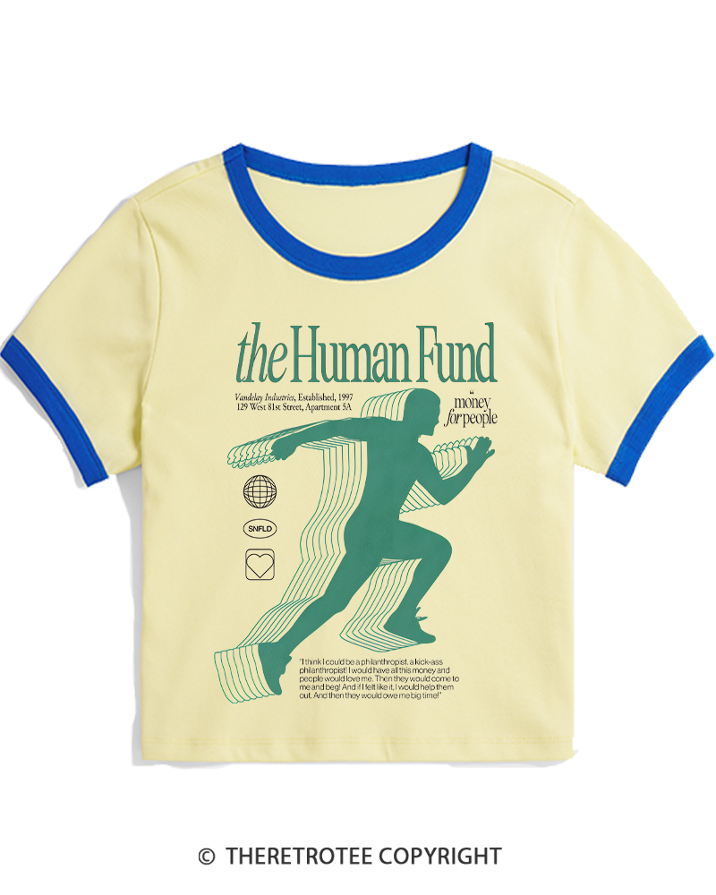 TheRetroTee The Human Fund 1990s Women's Ringer T-shirt