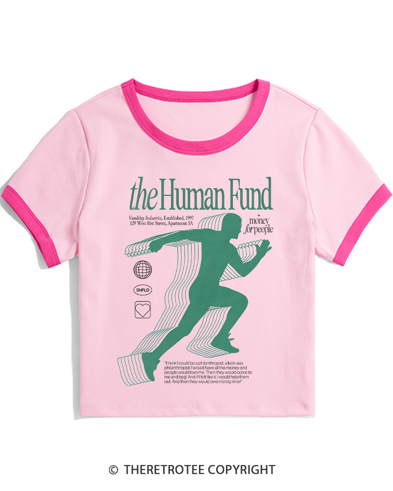 TheRetroTee The Human Fund 1990s Women's Ringer T-shirt
