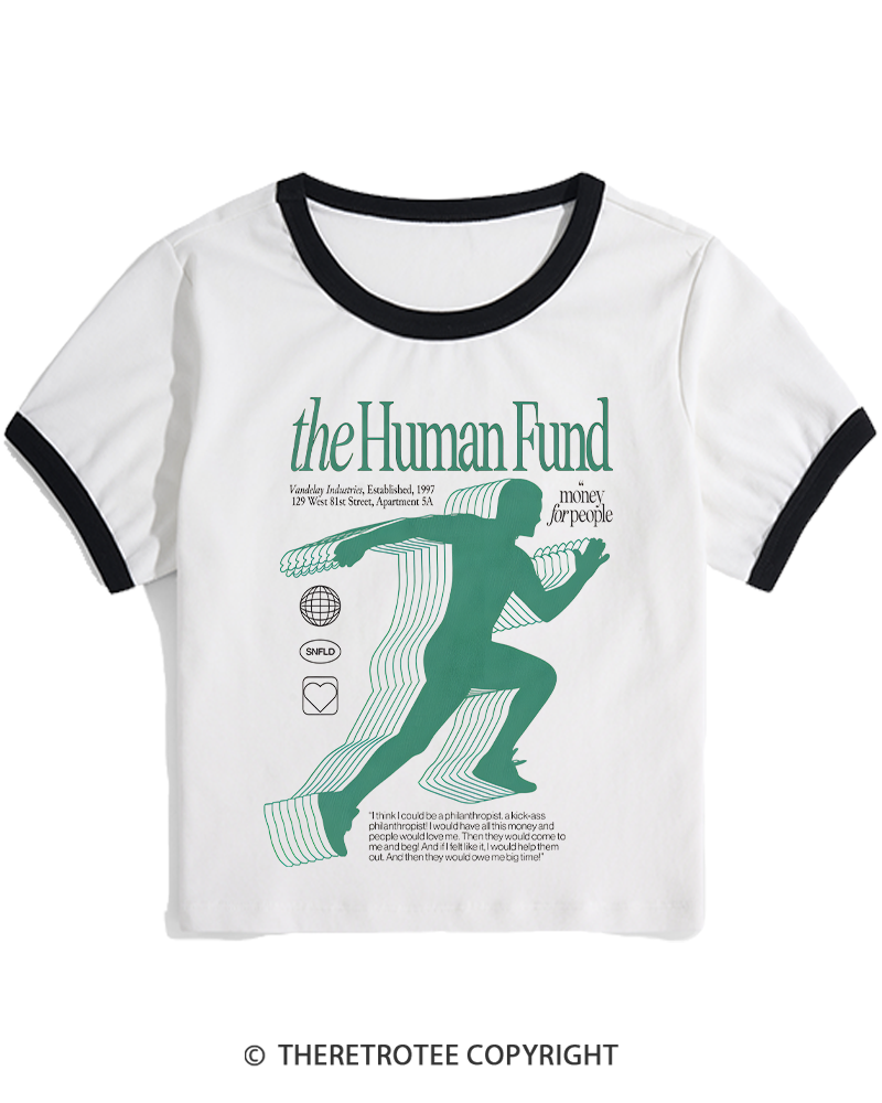 TheRetroTee The Human Fund 1990s Women's Ringer T-shirt