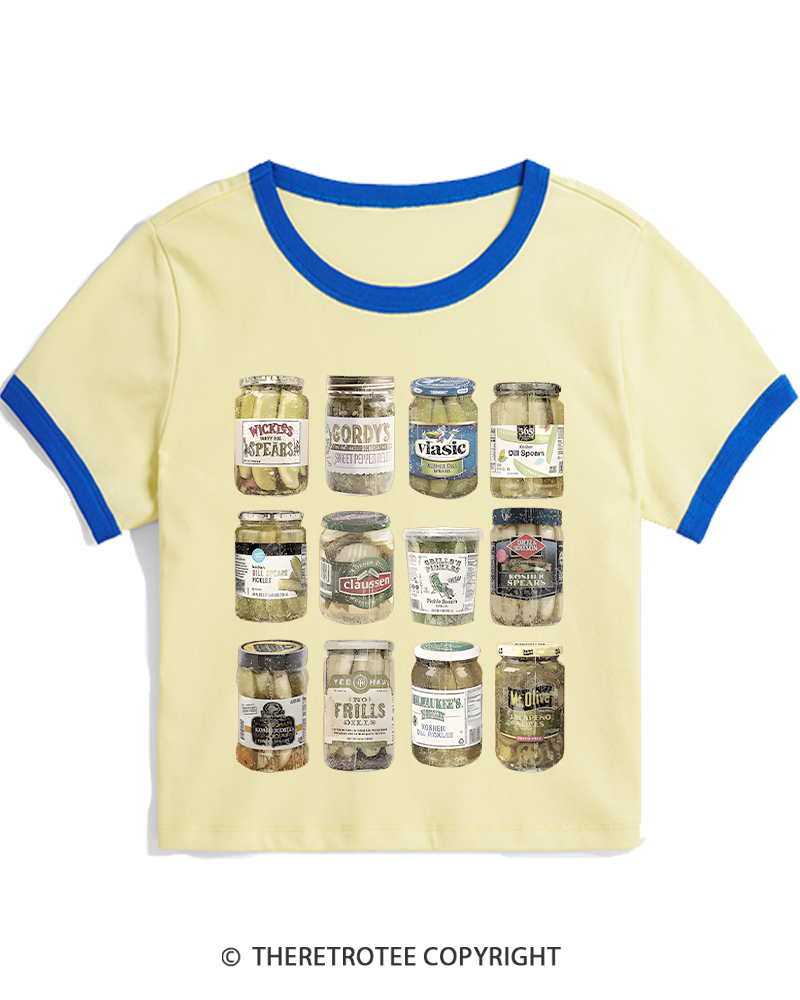 TheRetroTee Canned Pickles 1990s Women's Ringer T-shirt