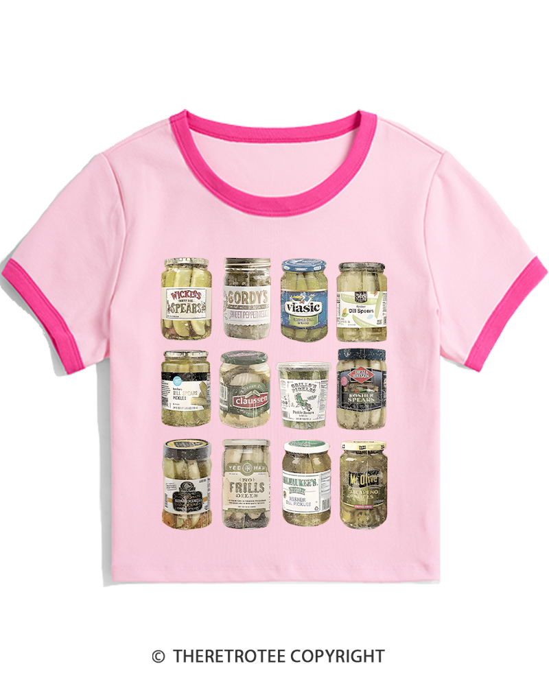TheRetroTee Canned Pickles 1990s Women's Ringer T-shirt