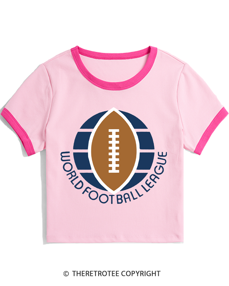 TheRetroTee 1974 WFL Logo 1970s Women's Ringer T-shirt