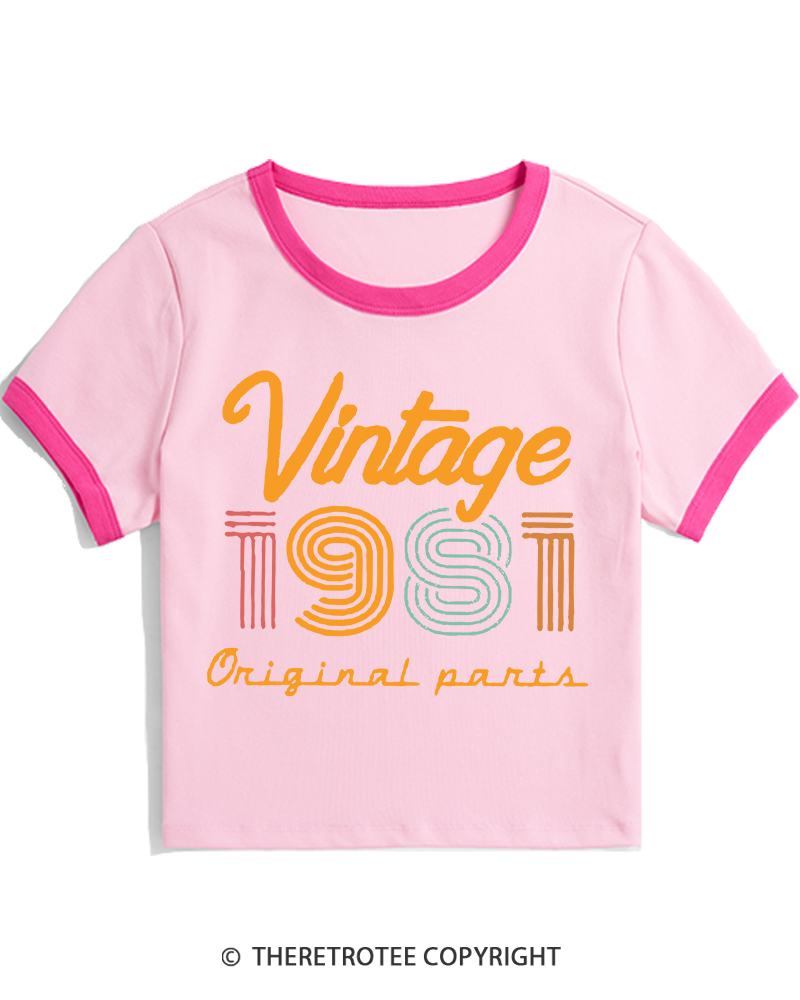TheRetroTee Vintage 1981 Women's Ringer T-shirt