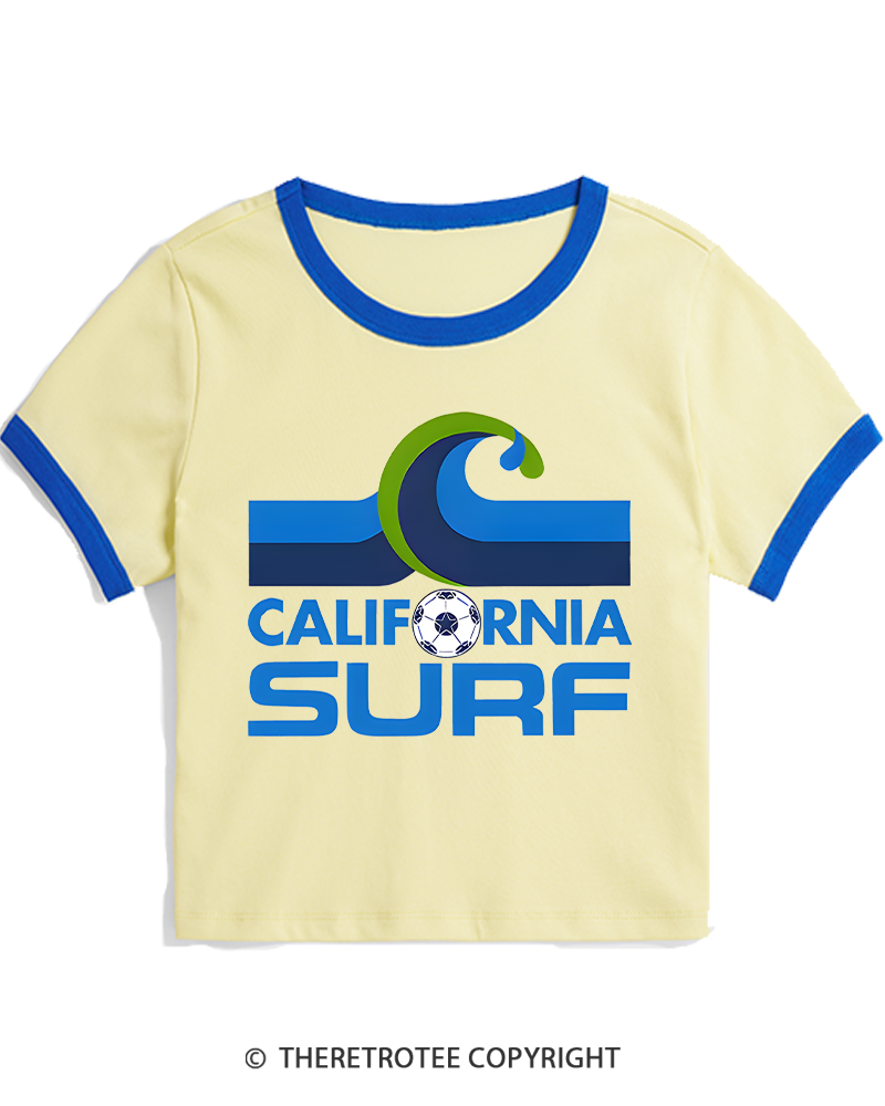TheRetroTee 1978 California Surf 1970s Women's Ringer T-shirt
