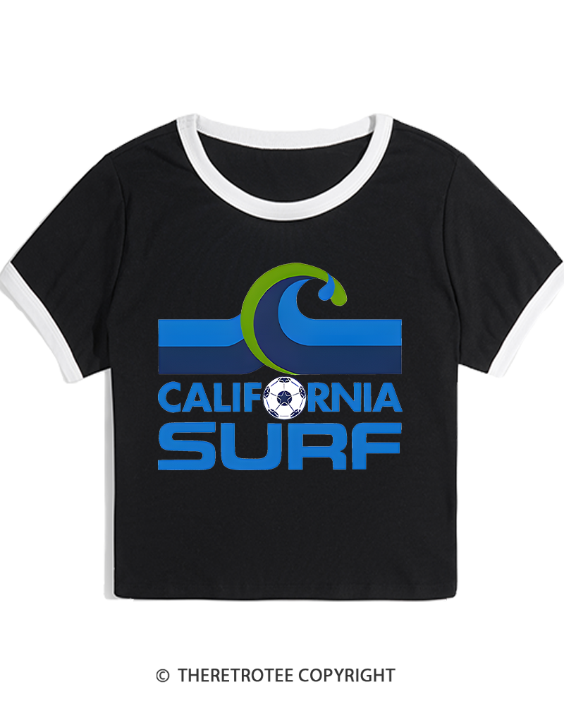 TheRetroTee 1978 California Surf 1970s Women's Ringer T-shirt