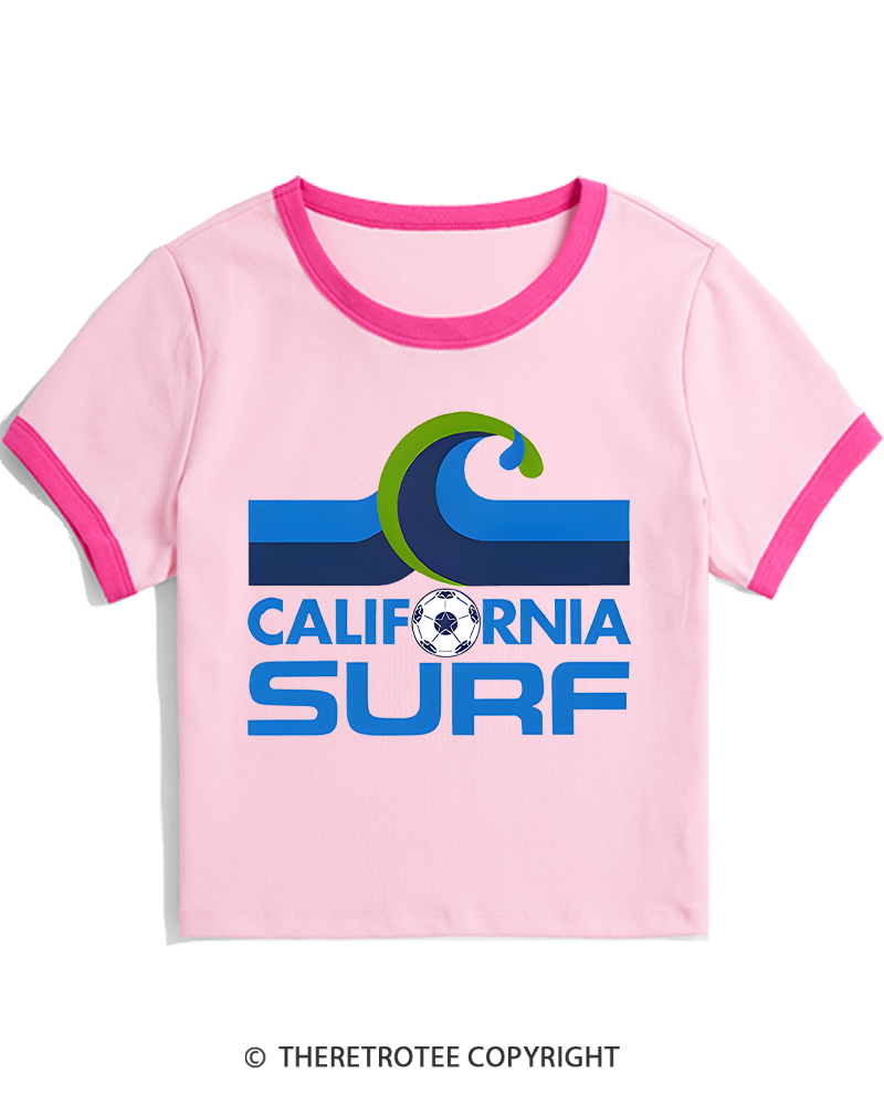 TheRetroTee 1978 California Surf 1970s Women's Ringer T-shirt