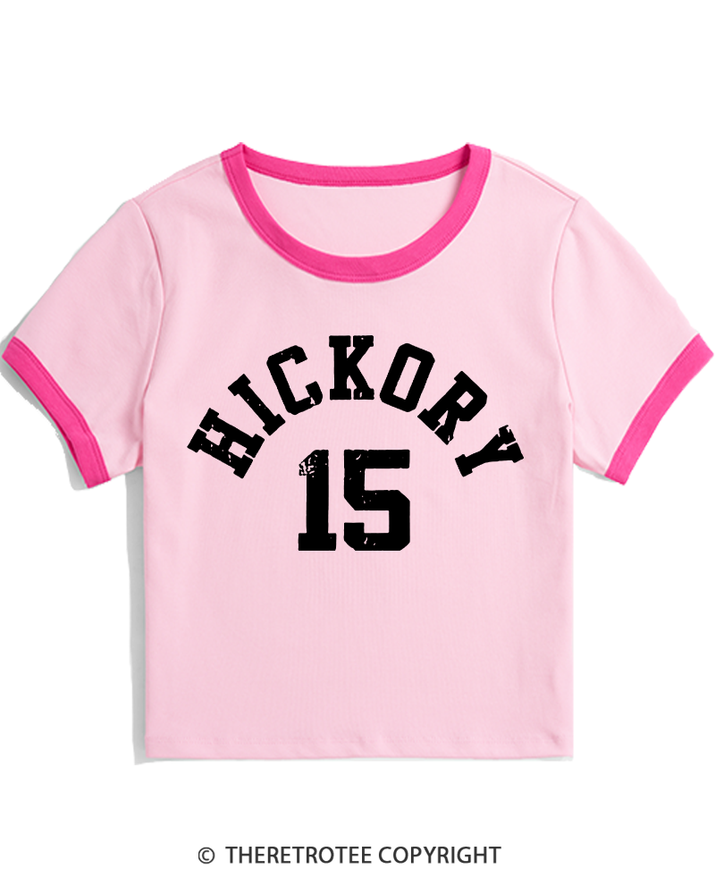 TheRetroTee Hickory Basketball 1980s Women's Ringer T-shirt