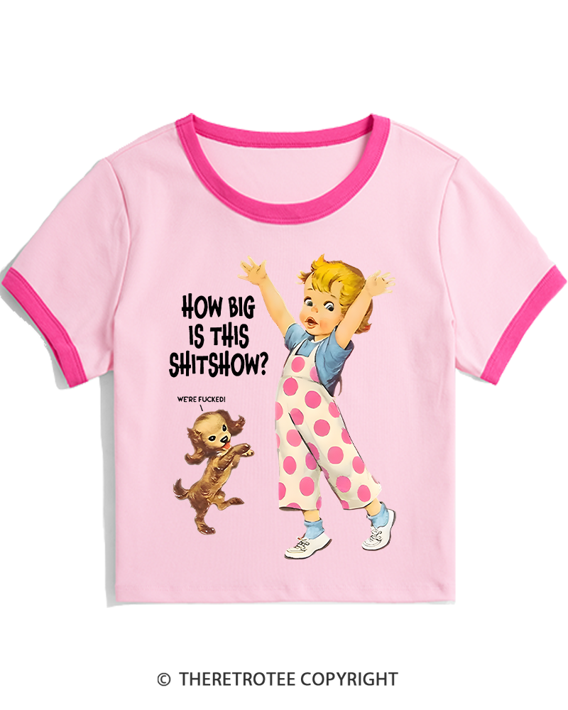 TheRetroTee How Big Is This Shitshow 1950s Women's Ringer T-shirt