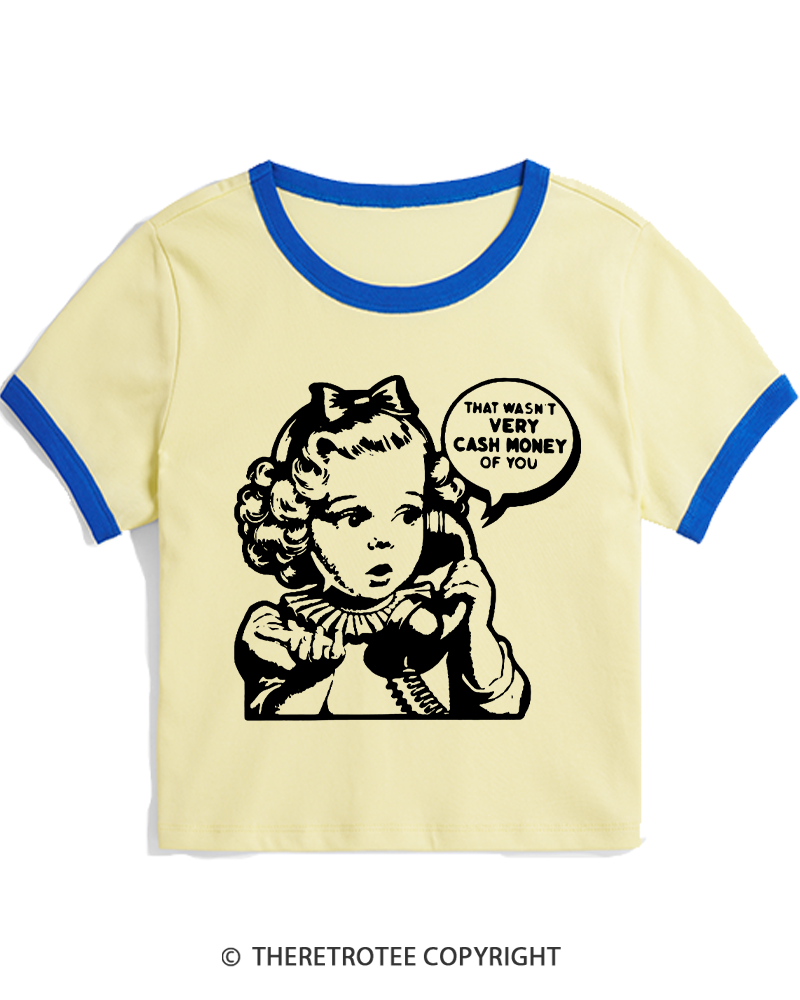 TheRetroTee Cash Money 1950s Women's Ringer T-shirt