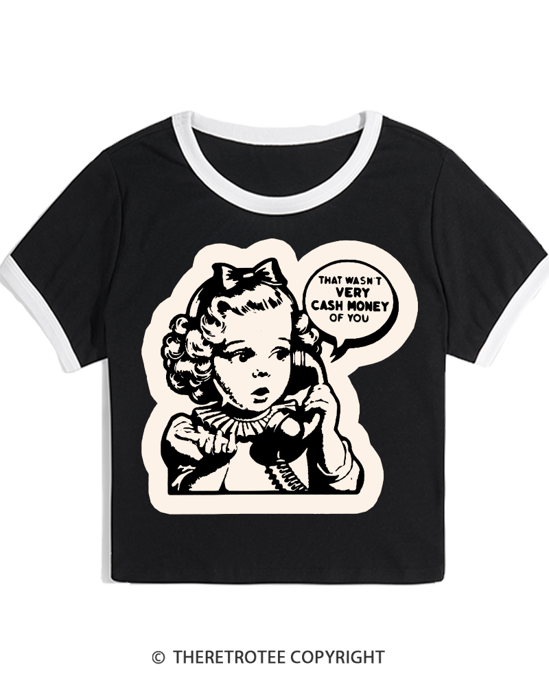 TheRetroTee Cash Money 1950s Women's Ringer T-shirt