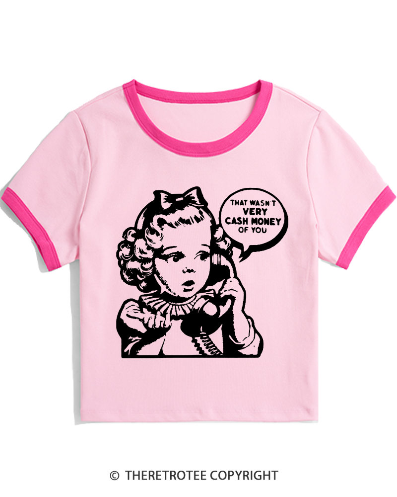 TheRetroTee Cash Money 1950s Women's Ringer T-shirt