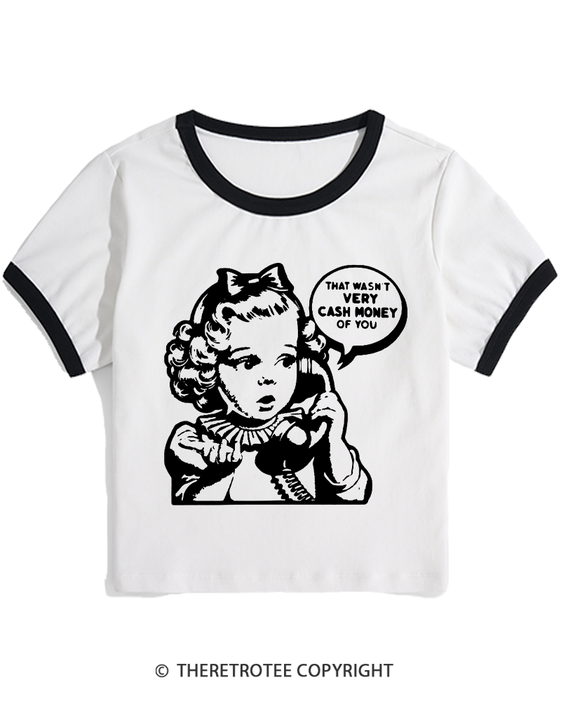 TheRetroTee Cash Money 1950s Women's Ringer T-shirt