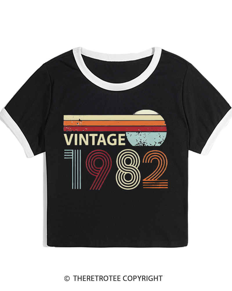 TheRetroTee 1982 Vintage Women's Ringer T-shirt