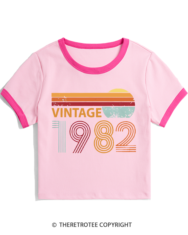 TheRetroTee 1982 Vintage Women's Ringer T-shirt