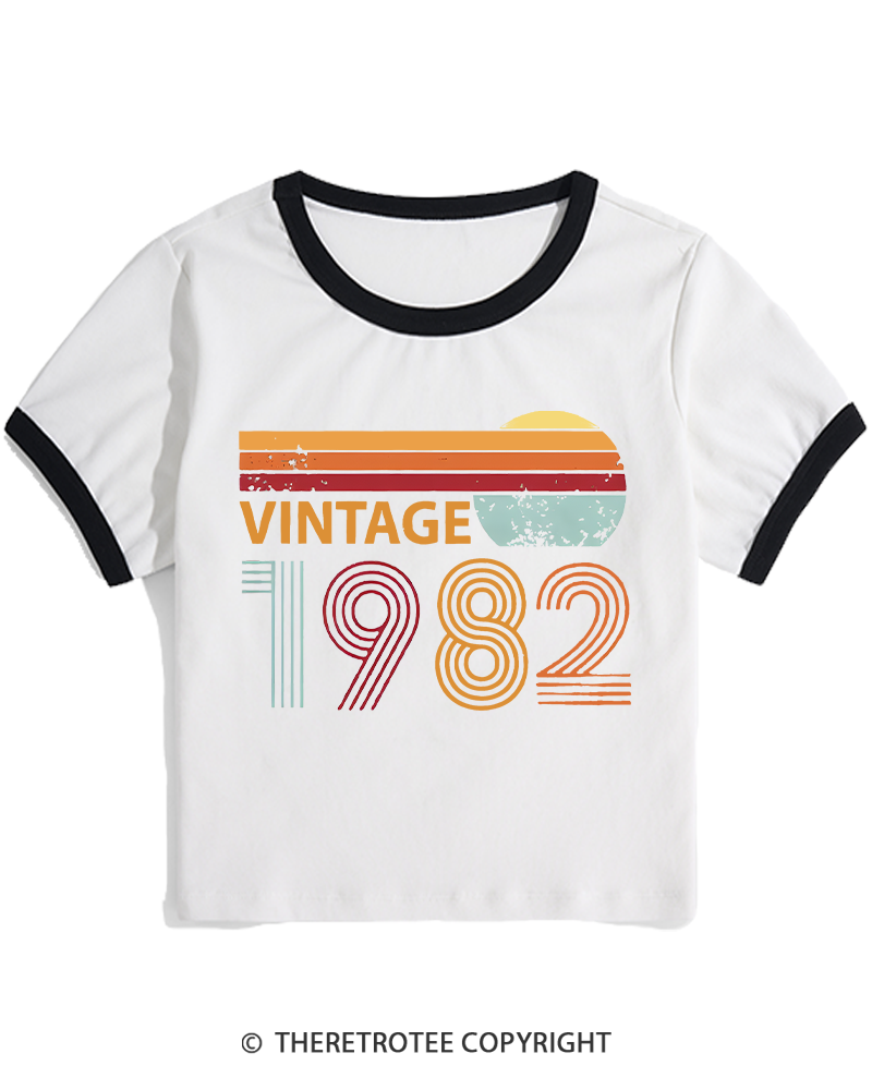 TheRetroTee 1982 Vintage Women's Ringer T-shirt
