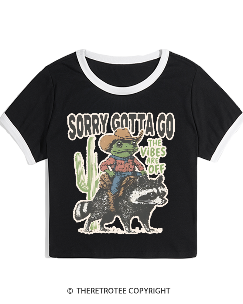 TheRetroTee 1890s Style Cowboy Frog Riding Raccoon Women's Ringer T-shirt