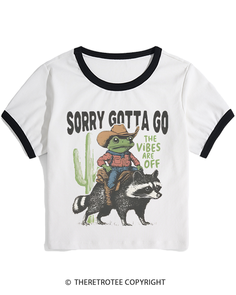 TheRetroTee 1890s Style Cowboy Frog Riding Raccoon Women's Ringer T-shirt