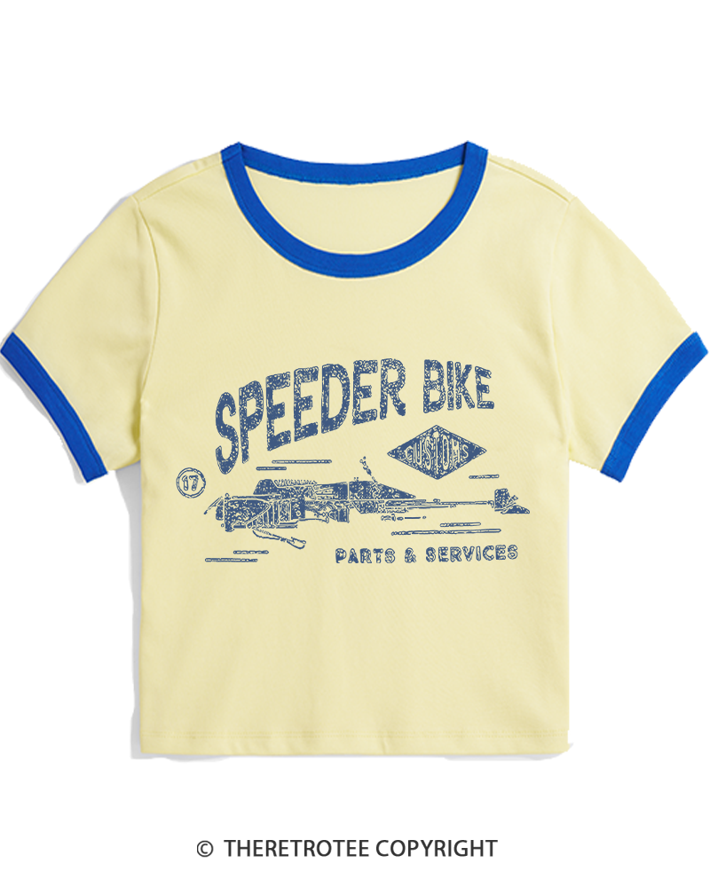TheRetroTee Speeder Bike 1980s Women's Ringer T-shirt