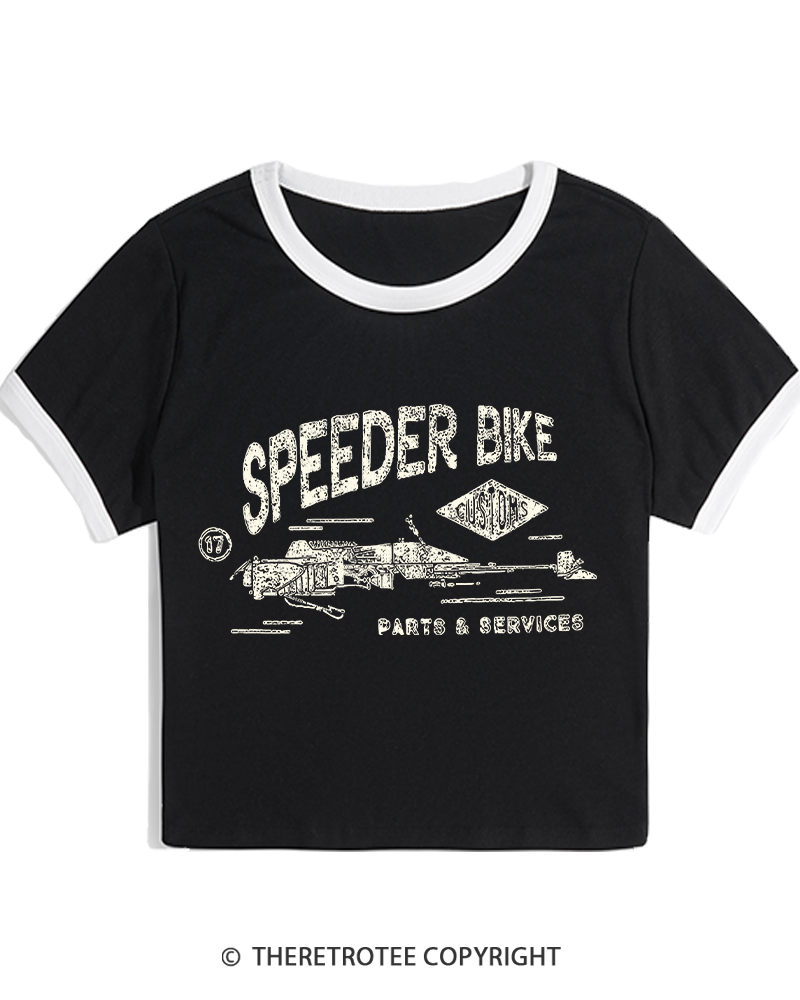 TheRetroTee Speeder Bike 1980s Women's Ringer T-shirt