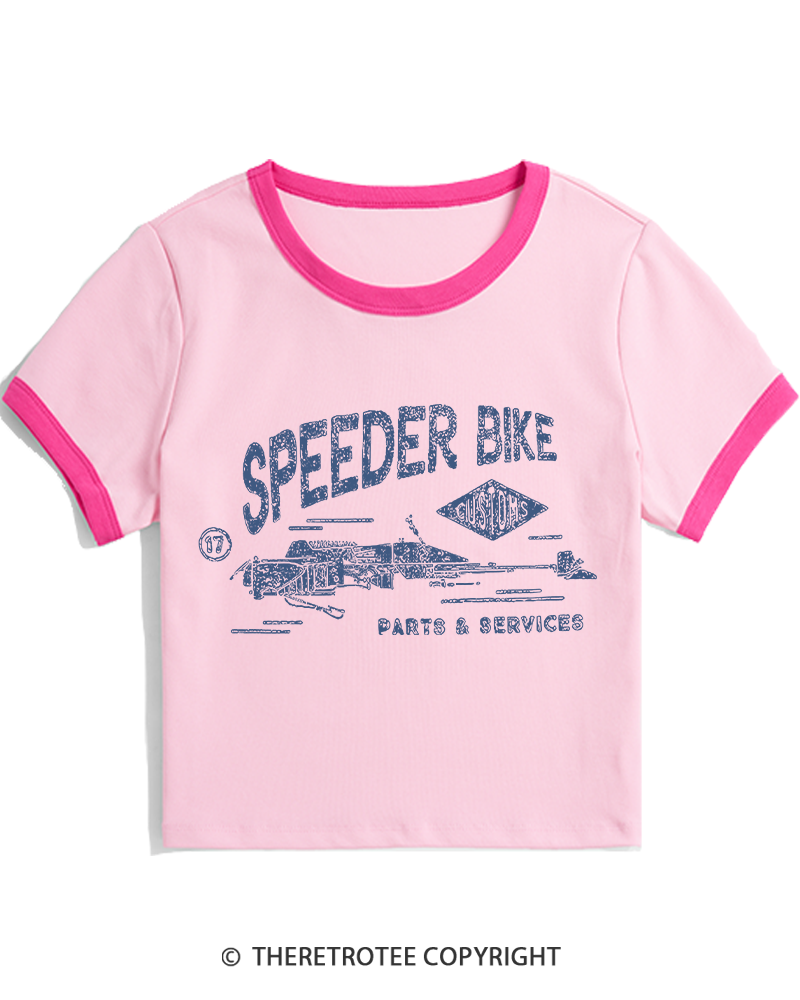 TheRetroTee Speeder Bike 1980s Women's Ringer T-shirt