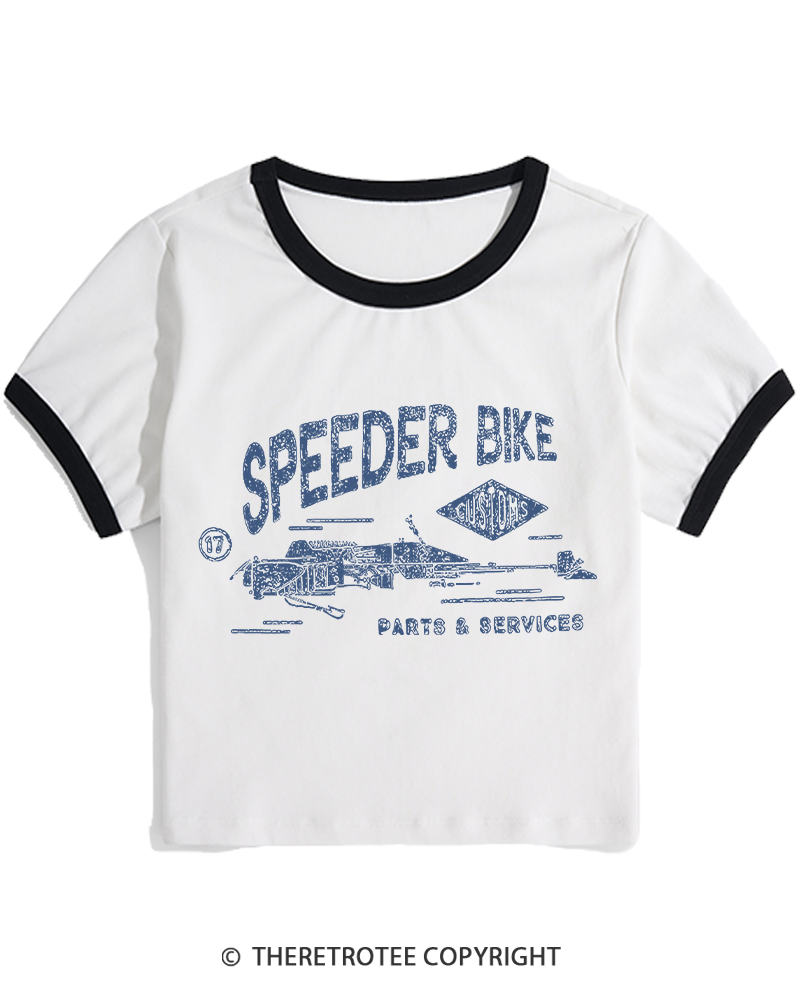 TheRetroTee Speeder Bike 1980s Women's Ringer T-shirt