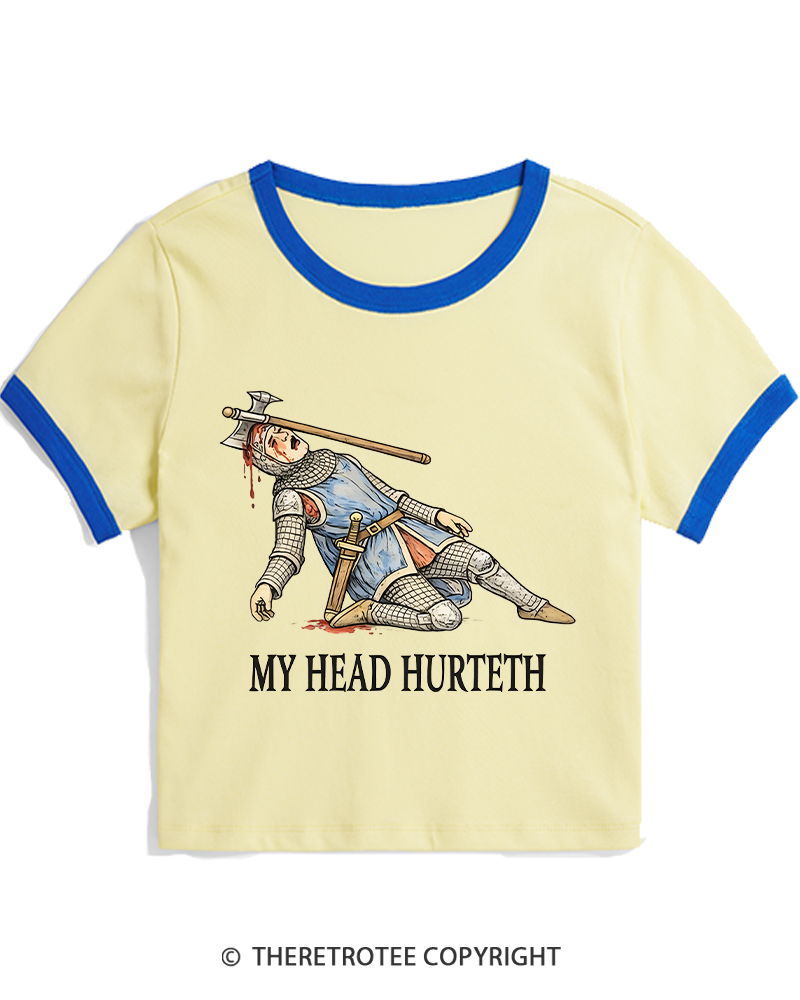 TheRetroTee My Head Hurteth Women's Ringer T-shirt