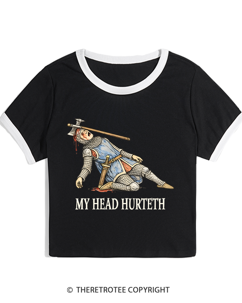 TheRetroTee My Head Hurteth Women's Ringer T-shirt