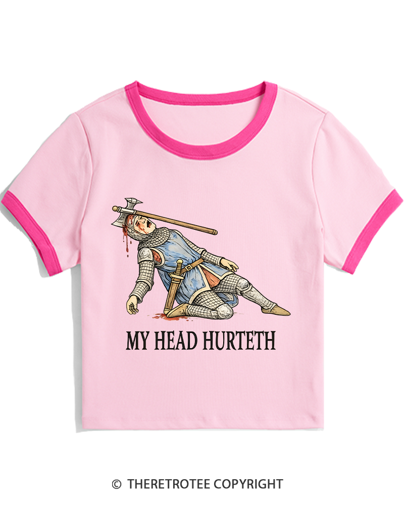 TheRetroTee My Head Hurteth Women's Ringer T-shirt