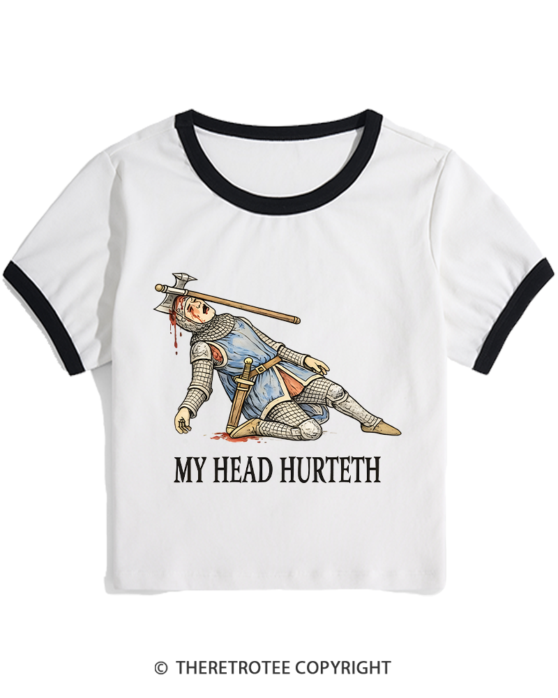 TheRetroTee My Head Hurteth Women's Ringer T-shirt
