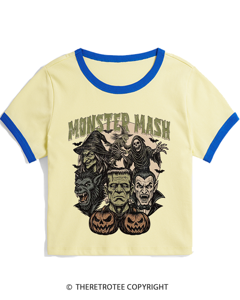 TheRetroTee Monster Mash Women's Ringer T-shirt