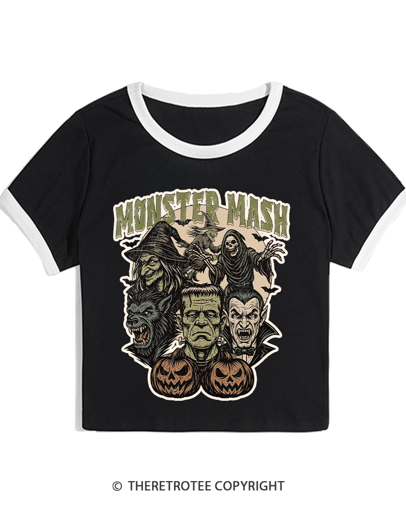 TheRetroTee Monster Mash Women's Ringer T-shirt