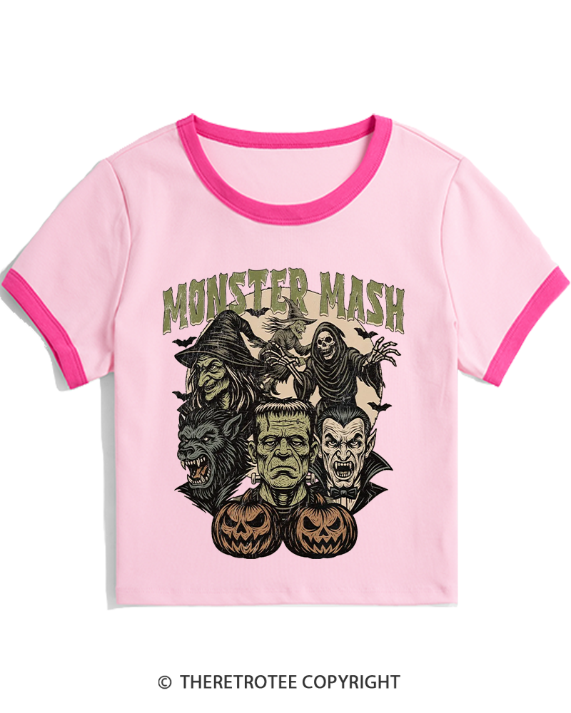 TheRetroTee Monster Mash Women's Ringer T-shirt