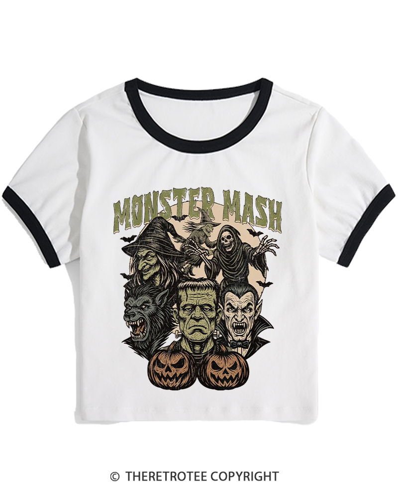 TheRetroTee Monster Mash Women's Ringer T-shirt