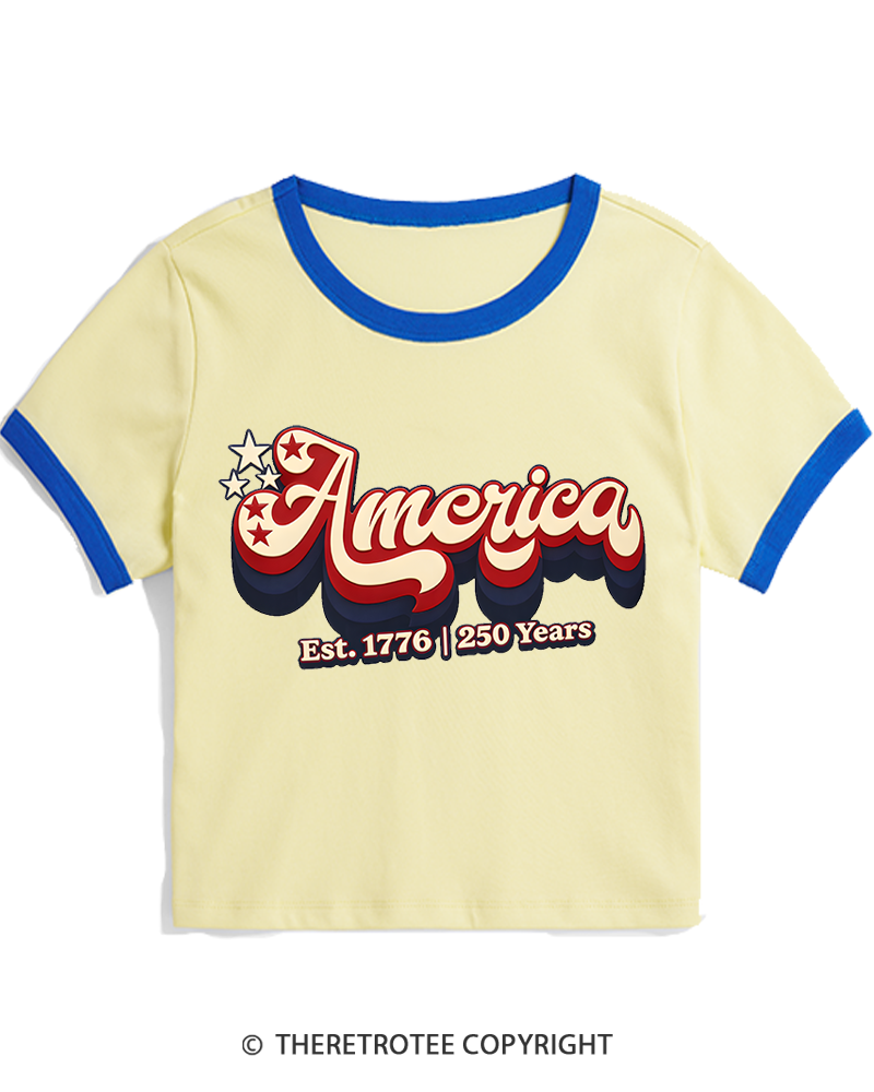 TheRetroTee America Est. 1776 Women's Ringer T-shirt