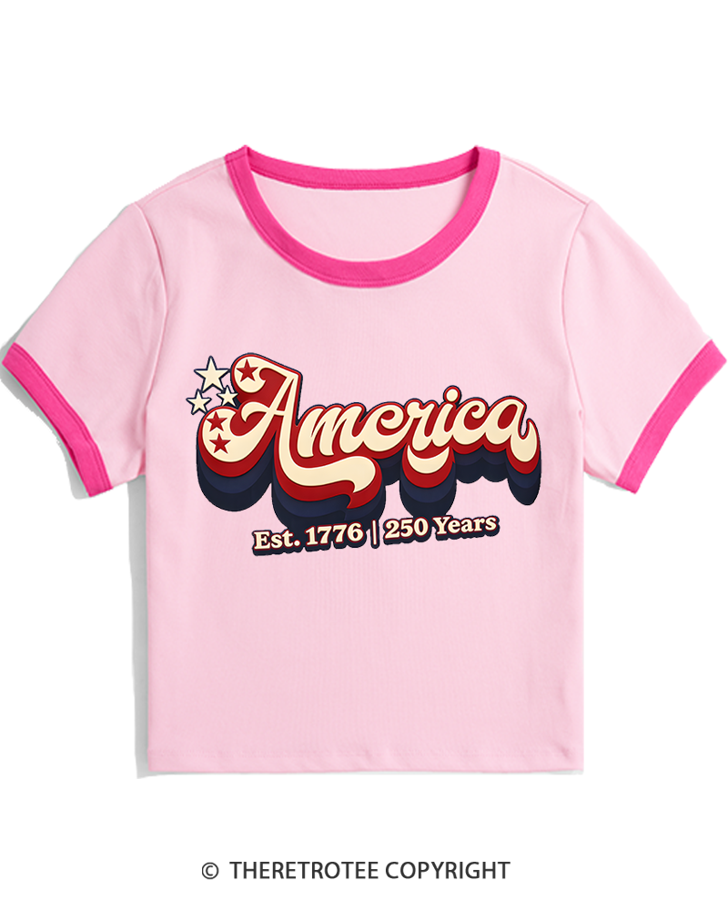 TheRetroTee America Est. 1776 Women's Ringer T-shirt