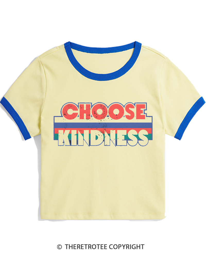 TheRetroTee Choose Kindness 1980s Women's Ringer T-shirt